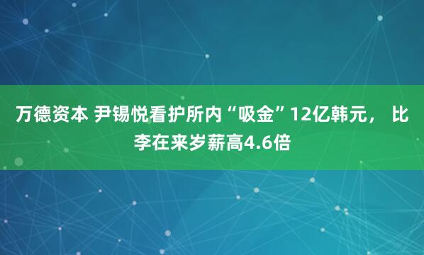 万德资本 尹锡悦看护所内“吸金”12亿韩元， 比李在来岁薪高4.6倍